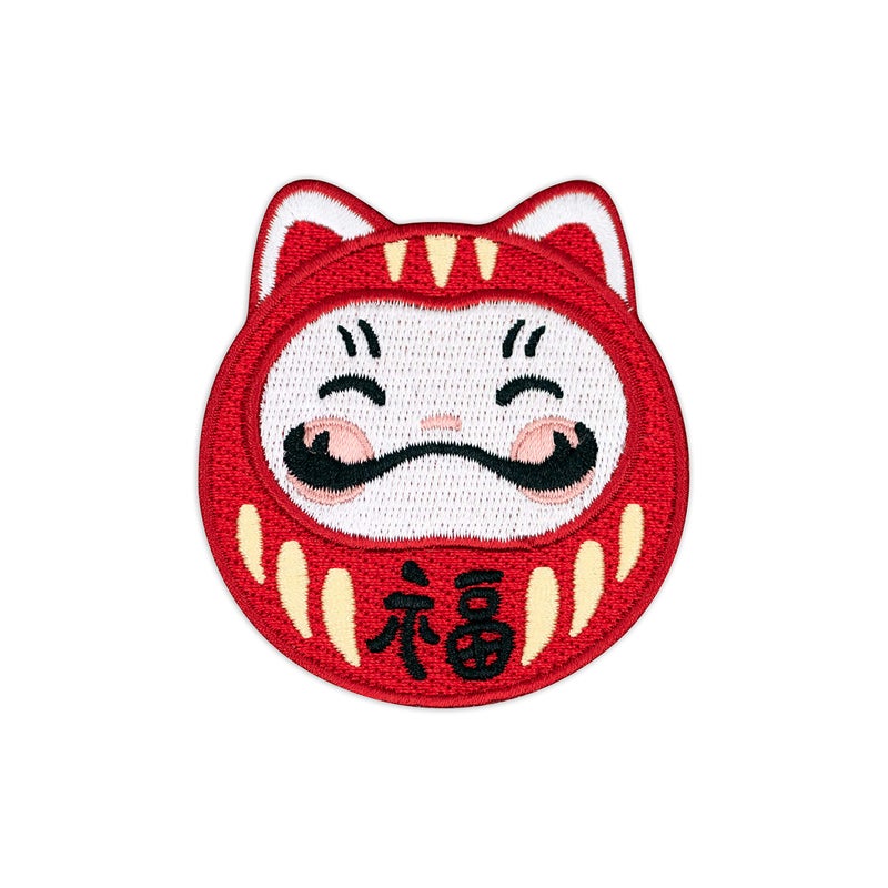 Winks For Days رقعة مطرزة بالكي من Winks For Days Darumeow Lucky Daruma Cat - Image 1